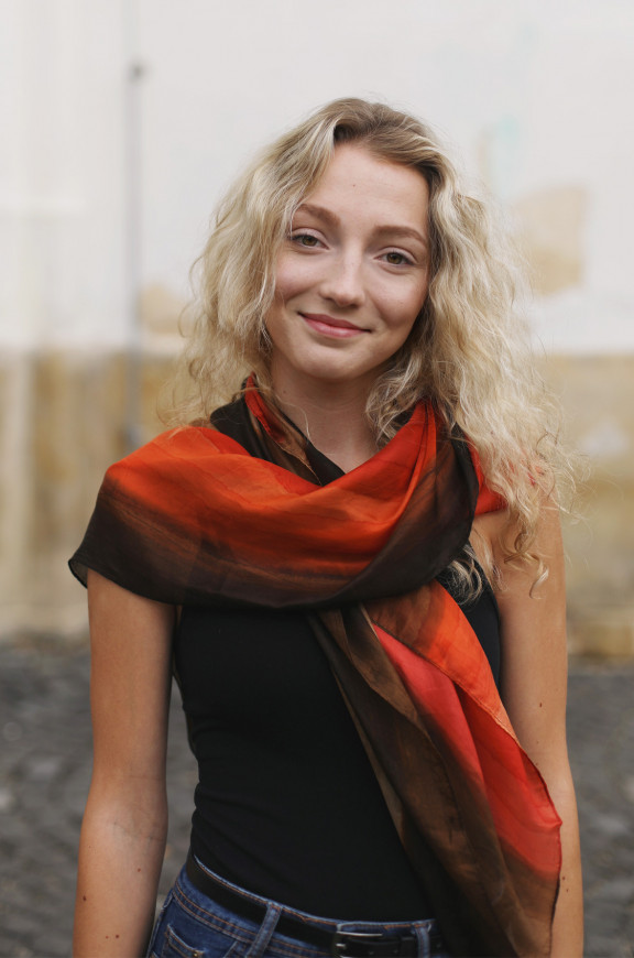 Hodvábne šatky batikované a maľované